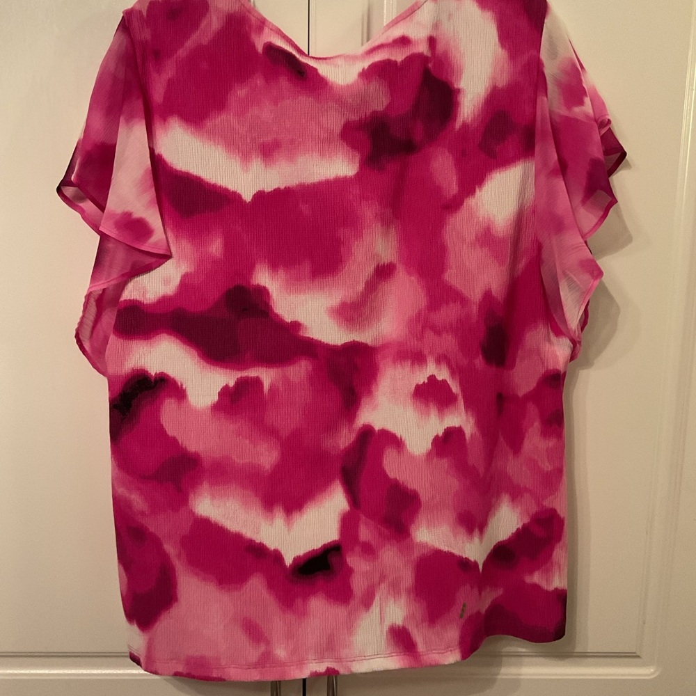 Calvin Klein Vibrant Pink Abstract Blouse